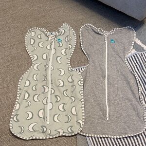 Love to Dream Gray and Moon Pattern Swaddle Up